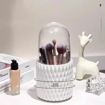 1 шт. вращающийся ящик для хранения кистей для макияжа портативный многофункциональный плотный настольный органайзер для губной помады косметический держатель