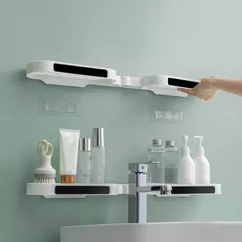 1 шт., вращение на 180 градусов, полка для ванной комнаты, полка для унитаза, аксессуары, угловая полка для хранения в ванной, кухонная стена чёрный