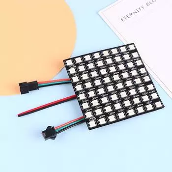1 шт. Ws2812 Led 5050 RGB 8X8 64-битный светодиодный матричный модуль, экран, светодиодная цифровая гибкая индивидуально адресуемая панель