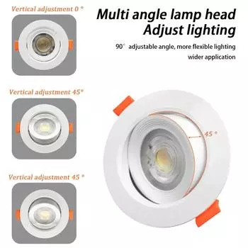 1 шт. встроенные светодиодные потолочные точечные светильники CCT Tricolor с затемнением AC 220 В 110 В Регулируемый угол наклона светильника 7 Вт 770 лм для украшения дома AC100-240V