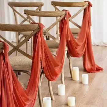 1 шт. вуаль драпировка ряды церковных скамей или стульев дорожка для стола цветочные композиции шифон свадьба 7 цветов 50x570cm