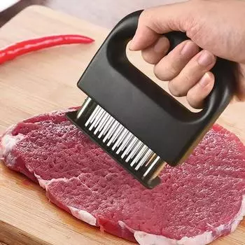 1 шт. выдвижная игла для мяса из нержавеющей стали, размягчитель для мяса, 48 лезвий, кухонный молоток для приготовления стейка, инструменты для взбивания мяса чёрный