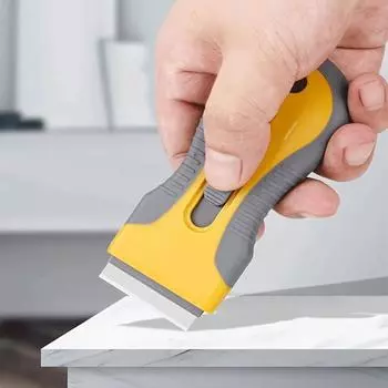 1 шт., выдвижной небольшой скребок для удаления клея, автомобильная пленка, стекло, многофункциональный инструмент для очистки пола, скребок для нанесения обоев оранжевый