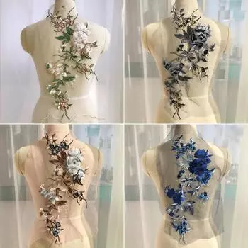 1 шт. вышитая цветочная нашивка аппликация свадебная одежда украшение бутоньерка нашивки 49*21 см красный