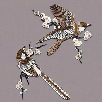 1 шт. вышивка веток цветов одежда платье шитье своими руками сорока цветение сливы аппликация нашивки