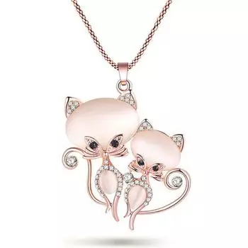 1 шт., высокое качество, ожерелье с кошкой, длинная подвеска, нежное ожерелье с изображением кошки, женское модное ожерелье белый