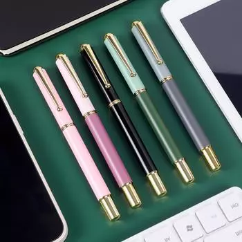 1 шт. высококачественная металлическая шариковая ручка, гладкое письмо, 0,5 мм роскошная подарочная шариковая ручка, черные чернила
