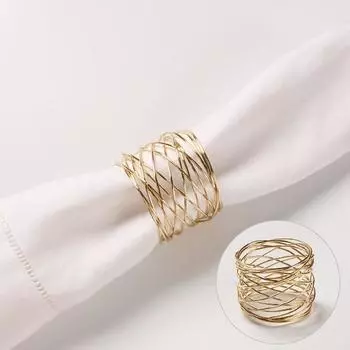 1 шт. высококачественные широкие круглые золотые кольца для салфеток, художественные круглые полые кольца для салфеток ручной работы в западном стиле для дома, свадьбы, украшения стола золотой