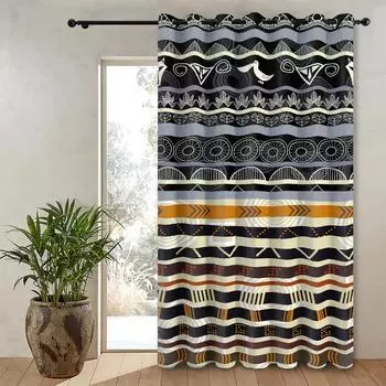 1 шт., высокоплотная матовая двухсторонняя штора из полиэстера, левая и правая петли, перфорированная, узор в виде разноцветных полосок 150x220cm&Grommet Top