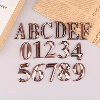 1 шт., высота 5 см, бронзовая наклейка на дом, адрес, дверная табличка, современный номер дома, цифровая табличка 0-9 на дверь квартиры отеля