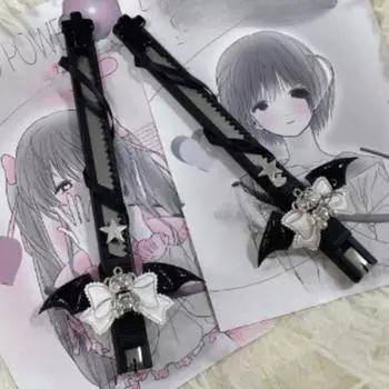 1 шт Y2K Chic Dark Devil Wings ручной работы универсальный нож Sweet Cool Girl Express Box нож для вскрытия писем офисный резак для бумаги карманный нож чёрный