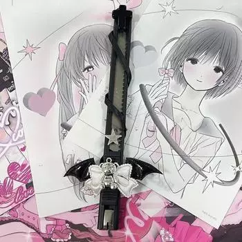 1 шт Y2K Chic Dark Devil Wings ручной работы универсальный нож Sweet Cool Girl Express Box нож для вскрытия писем офисный резак для бумаги карманный нож чёрный