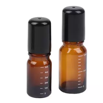 1 шт. Янтарный шариковый флакон для эфирных масел, пустой флакон для духов, многоразовый контейнер для жидкости, 5/10/15/30/50/100 мл 15ml