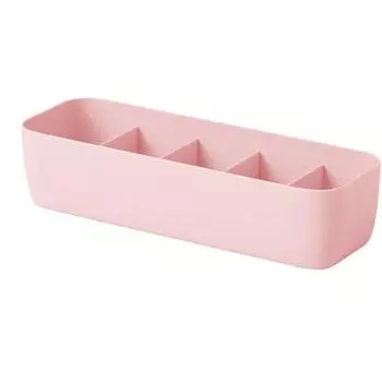 1 шт. Ящик для хранения носков, штабелируемый пластиковый органайзер для нижнего белья для дома, спальни(Розовый Пятиэлементный ) Pink