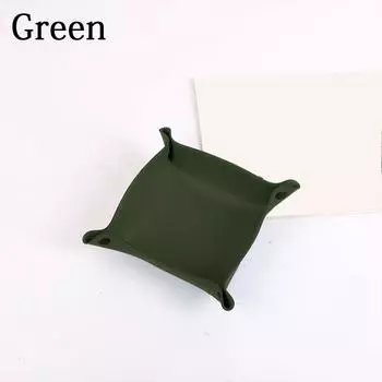 1 шт. Ящик для хранения предметов домашнего декора, поднос для хранения, искусственная кожа, настольное хранение, портативное S зелёный