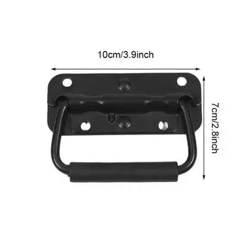 1 шт. Ящик для инструментов Пружинная складная ручка Инструмент Креативный Сверхпрочный Сундук Шкаф Накладная Пружинная ручка 100mm чёрный