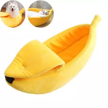 1 шт. забавная кровать-банан для кошек, домик для щенка, подушка для питомника, милый уютный коврик для кошек, теплые прочные портативные подушки для купания для домашних животных, принадлежности для подушек S /1pc