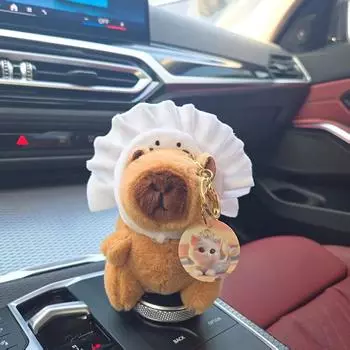 1 шт. забавная плюшевая кукла капибара картофель фри хлеб серия гурманов брелок еда капибала кулон мультяшное животное брелок