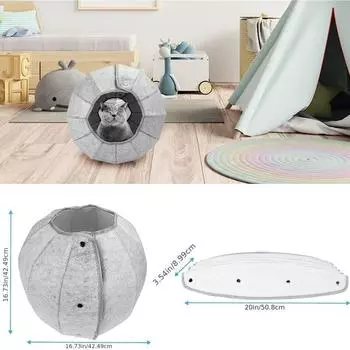 1 шт. забавная складная дышащая кровать для домашних животных, кошачья конура, пещера, туннель, полузакрытая креативная подстилка для кошек, принадлежности для кошек серый