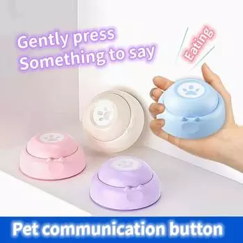 1 шт. забавная собака записываемые игрушки для домашних животных путешествия говорящие питомцы стартеры говорящие кнопки портативные милые принадлежности для домашних животных общение собака розовый