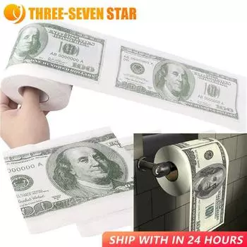 1 шт. забавная стодолларовая туалетная купюра рулон бумажных денег 100 долларов новинка подарочная туалетная бумага гигиеническая бумага древесная целлюлоза бумага