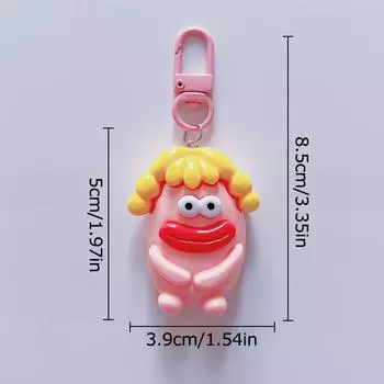 1 шт. забавные милые подарки для девочек брелок в виде колбасы с большим ртом и монстром мультяшные брелки из смолы розовый