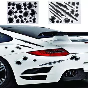 1 шт. забавные наклейки на автомобиль 3D пулевые отверстия боковые чехлы для автомобиля мотоцикл царапины реалистичные пулевые отверстия водонепроницаемые аксессуары инструменты