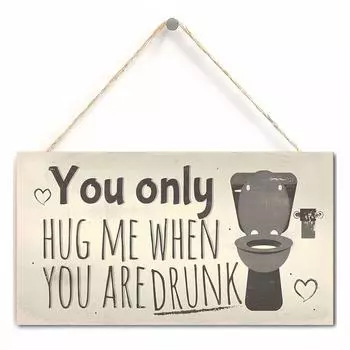 1 шт. забавный подвесной деревянный знак для ванной комнаты, декор для стены в туалете, винтажный декор для ванной комнаты, деревянный подвесной знак для туалета 7,9x3,9 дюйма Pack of 1