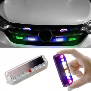 1 шт. задний фонарь для мотоцикла, автомобильный мигающий свет на солнечной батарее, беспроводной светодиодный светильник для предотвращения столкновений, красочные предупреждающие индикаторные лампы, аксессуары для сигнальных ламп белый