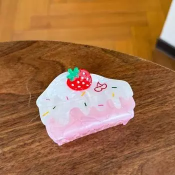 1 шт. Захват для волос в виде клубничного торта, большой зажим-акула, высококлассный и милый зажим, аксессуар для волос, головной убор для женщин