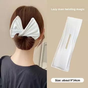 1 шт. Заколка-бант для волос, женский пучок для волос, гибкий, нескользящий, ленивый бигуди для волос, твист-прическа, пучок, элегантный инструмент для укладки волос 1PCS белый