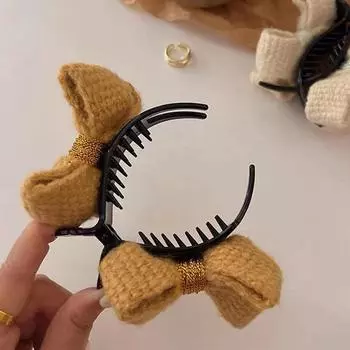 1 шт., заколка для хвоста, акриловый шерстяной вязаный бант, заколка для волос для женщин, фиксированная заколка в виде фрикадельки, инструмент для укладки волос, аксессуары для волос