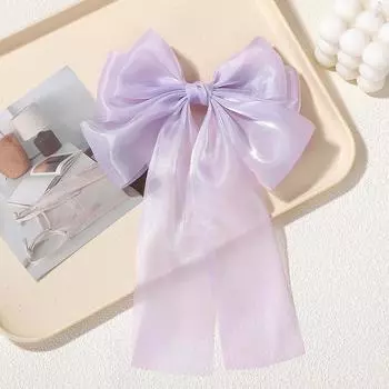 1 шт. Заколка для волос для девочек сине-розовая с большим бантом из ленты, элегантная, простая, весенне-летняя, заколки-шпильки для волос, ретро-ободок, зажимы, аксессуары для волос