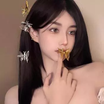 1 шт., заколка для волос с кисточкой и бабочкой для девочек, заколки для волос в стиле ретро, милая фея, боковой зажим, золотой головной убор, креативный головной убор, повседневные ювелирные изделия, подарки