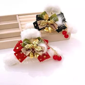 1 шт. заколка для волос с кисточкой, корейская заколка для волос, рождественская заколка-краб, Рождественский коготь, узел-бабочка, заколка для волос зелёный