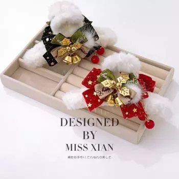 1 шт. заколка для волос с кисточкой, корейская заколка для волос, рождественский коготь, узел-бабочка, заколка для волос красный