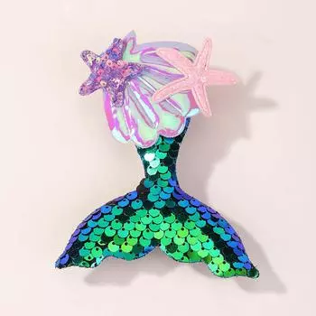 1 шт. заколка для волос с пайетками в виде рыбьего хвоста для девочки, малышки, головной убор, нежные заколки для волос в виде русалки, нарядные детские аксессуары для волос