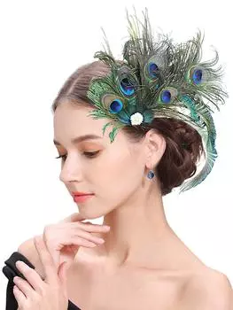 1 шт. заколка для волос с перьями павлина, милая ретро-заколка для карнавала, вечеринки, костюма, красивого декора, заколка для волос для вечеринки, свадьбы, представления, ретро-декора