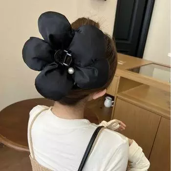 1 шт. Заколка для волос в виде цветка-пуфа~Губчатая сенсация Большая заколка-краб в виде цветка Женская милая заколка для задней части головы Головной убор Заколка для волос