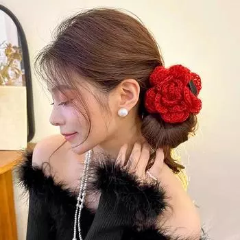 1 шт. заколка для волос в виде розы, подарок, мягкие заколки для волос, заколка-краб, роза, изящные аксессуары для волос на День святого Валентина, вечеринка в честь Дня святого Валентина