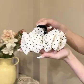 1 шт. Заколка-краб для волос с бантом в горошек для весны/лета, новый корейский стиль, милый темперамент, заколка-краб для хвоста на затылке