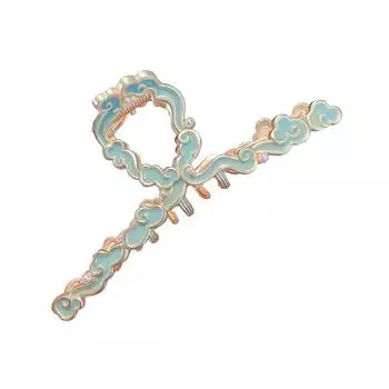 1 шт. Заколка-краб в древнем стиле с синим узором «благоприятные облака», новая китайская заколка для волос для женщин, заколка-краб для волос к ципао