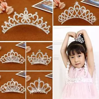 1 шт., заколки для волос, свадебные аксессуары, детские хрустальные гребни для волос, украшения для волос, заколки-короны E