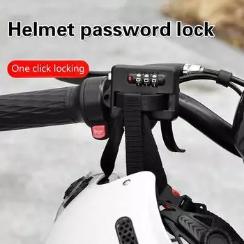 1 шт. замок для мотоциклетного шлема, велосипедный кабельный хомут, комбинация, противоугонный замок для шлема, пароль, специальный замок, водонепроницаемый крючок