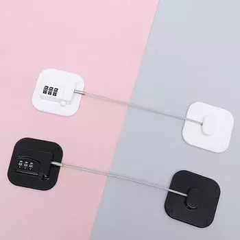 1 шт. Замок на дверь холодильника, безопасная 3-значная парольная тросовая блокировка холодильника, защита от детей, самоклеящаяся блокировка для окна шкафа чёрный