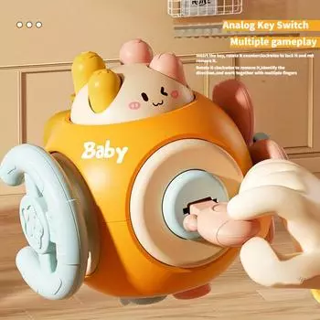 1 шт. Занятый мяч-рука захват мяч головоломка куб многогранный шестигранный игрушка, раннее образование поворот забавные игрушки оранжевый