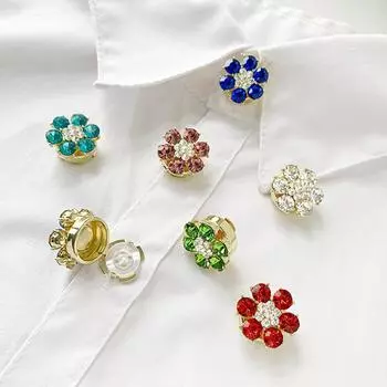 1 шт. Запонки для повседневной жизни, скрытые кнопки, креативные цветочные декоративные кнопки, свадебные искусственные хрустальные кнопки, чехлы для вечеринок белый