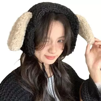 1 шт. защита ушей модный ремешок прекрасный плюшевый овечья шерсть щенок наушники ветрозащитный кофейный