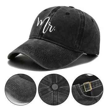 1 шт. Защитная бейсболка с вышивкой, шляпы для пары «Мистер и миссис», регулируемый подарок от солнца