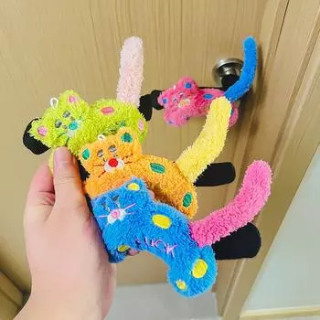 1 шт. защитная крышка дверной ручки с изображением мультяшного кота, крышка дверной ручки в виде куклы-животного, установленная на правой стороне двери